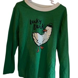 Carter's Green "Lucky Duck" Long Sleeve Tee Size 4T